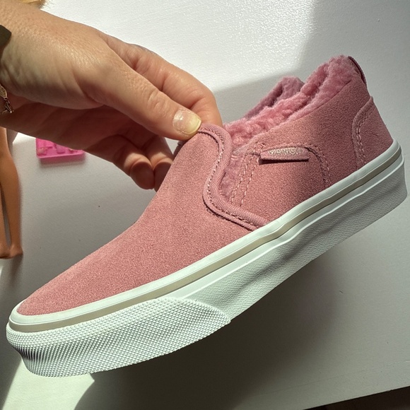 Vans Asher Sneaker- faux fur slip on girls shoes size 13 - Picture 2 of 4